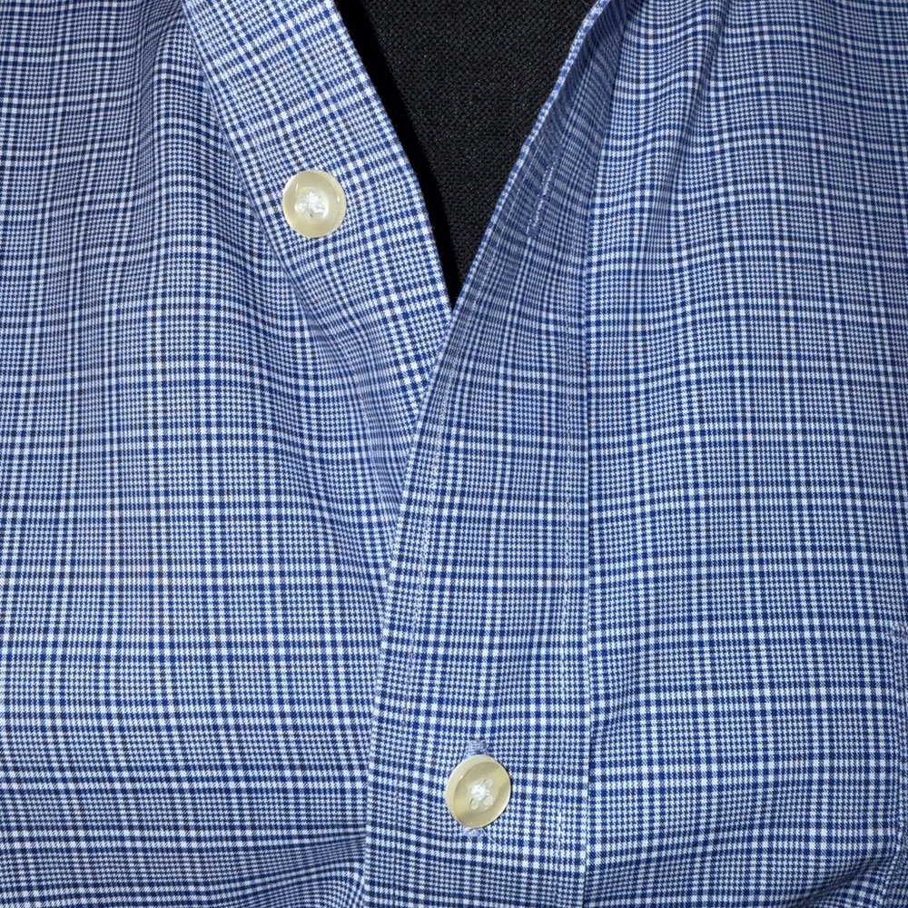 Tommy Hilfiger Blue and White Small Plaid Dress Shirt. Large. - Picture 2 of 9